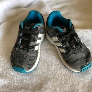 Toddler boys Adidas sneakers.